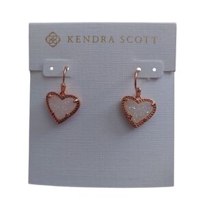 Kendra Scott Rose Gold and White Heart‎ Earrings